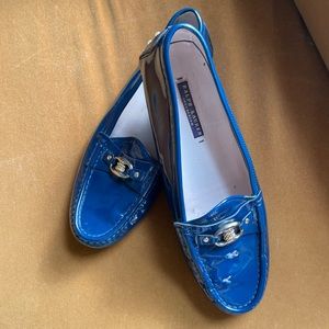 Ralph Lauren Blue Patent Leather Loafers 37